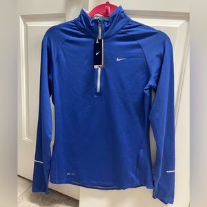 Blue Nike half zip athletic jacket